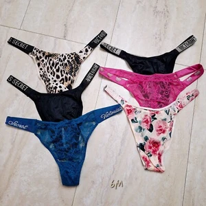 SET BESTEHEND AUS 6 M Victoria's Secret sehr sexy Glanz BRASILIANISCHE Strass Highleg Höschen - Bild 1 von 23