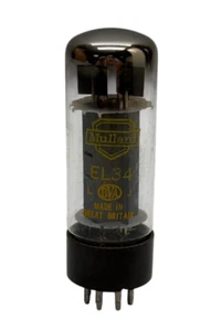 Mullard EL34 Twin Ring Getter Valve Yellow Prnt / Vakuumröhre LJ - Bild 1 von 3