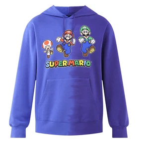 NEW Super Mario Luigi Toad Hoodie Sweatshirt Size XL, Blue, Nintendo, Authentic! - Picture 1 of 1