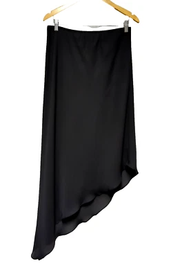 Vintage Y2K Midi Skirt Whimsigoth Fairy Asymetrical Black Chiffon Pull On Size L - Image 1 of 4