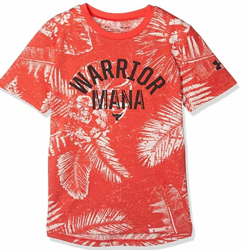 NEW Under Armour Project Rock BOYS Warrior Tee Mana Short Sleeve YOUTH SMALL - Image 1 of 1