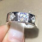 2.00 Ct Round Cut Simulated Diamond Man's Weeding Ring 925 Silver Gold Plated