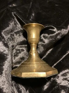 Antique Vtg Solid Brass Candlestick Weighted Bottom - Picture 1 of 7