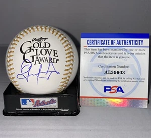 GERARDO PARRA signed Gold Glove Major league baseball (D-BACK NATIONALS) COA PSA - Picture 1 of 4