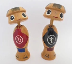 Japanische Holz Yokai Kappa Monster Vintage bemalte Folklore Nickerchen Puppen Japan 1950er - Bild 1 von 10