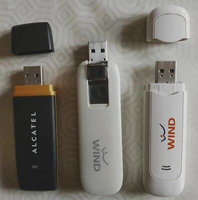 lotto 3 Chiavetta Internet Modem SIM - ALCATEL, WIND, HUAWEI - funzionanti - Immagine 1 di 2