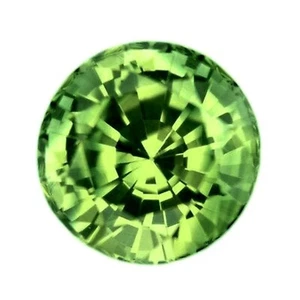 Zaffiro verde naturale non riscaldato certificato 0,75 carati chiarezza VVS 5,1 mm rotondo - Foto 1 di 3