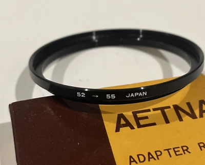 Aetna 52-55mm Adapter Ring Metal Step Up Lens Filter Converter Vintage - Image 1 of 4