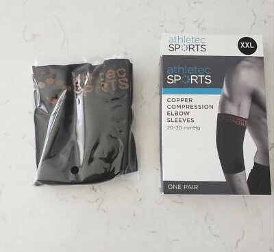 XXL Size, Athletec Sport Copper Elbow Sleeve Compression Support (20-30 mmHg)... - Image 1 of 4