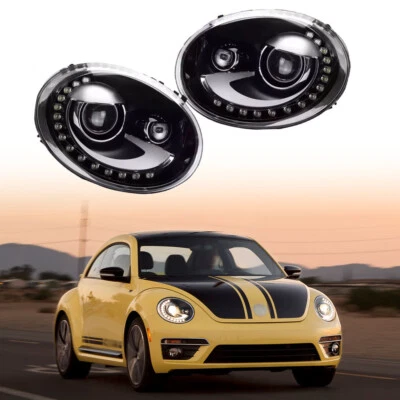 For Volkswagen Beetle 2013-2019 LED Headlight Headlamp DRL High Low Beam 2PCS - Image 1 of 4