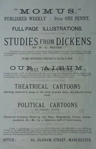 c1879 Manchester MOMUS Weekly Newspaper - Original Victorian Advertisement Print - Picture 1 of 5
