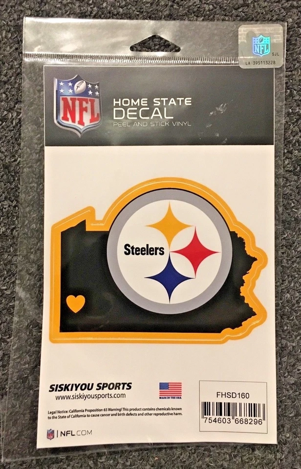 Calcomanías de vinilo del estado local de los Pittsburgh Steelers de la NFL, auto fútbol americano Foto 1 de 1