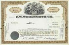 F. W. Woolworth 1974 New York Kaufhaus Less 100 shares Historische Wertpapiere