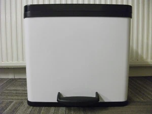 Kitchen Recycling Bin White Steel Three 11L Inner Buckets Hailo Trento Oko - Picture 1 of 4