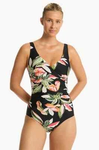 Sea Level Swim 1117 Sundown Cross Front One Piece Swimsuit Size US 8 - Picture 1 of 2