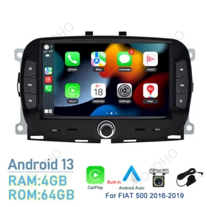 4+64GB Apple Carplay For 2016-2019 FIAT 500 GPS Navi Android 13 Car Radio Stereo - Picture 1 of 20