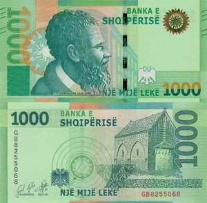 Albania 1000 Leke 2019 (2021) - Writer/Church of Vau i Dejes/Foil Sun p-New UNC - Picture 1 of 3
