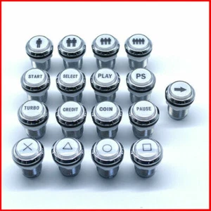 Arcade LED Push Buttons Chrome Plated 12V Illuminated Lit MAME JAMMA Video games - Picture 1 of 104