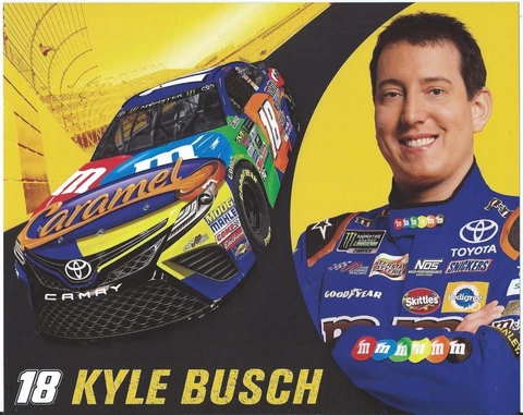 2017 KYLE BUSCH "CARAMEL" #18 MONSTER ENERGY SERIES NASCAR CUP POSTCARD Cover