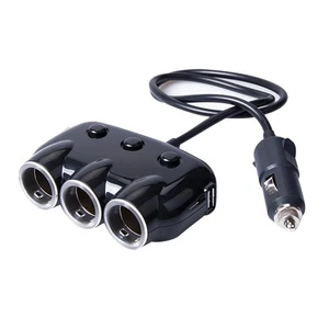Smart Car Charger Multifunctional Dual USB Car Chargers with Three Cigarette - Photo 1 sur 11