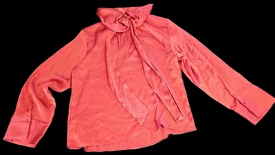 Blusa para mujer H&M roja con cuello atado manga larga - talla mediana - nueva con etiquetas Foto 1 de 4