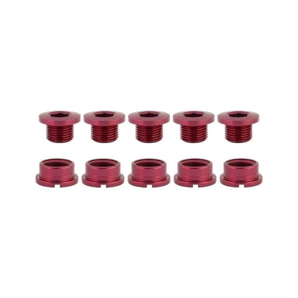 Origin8 Single-Ring Chainring Bolts, Alloy, Red - Image 1 of 1