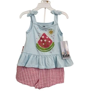  NWT Kids Headquarters Girls Watermelon 2 Piece Set Shorts Summer Tank 4  - Picture 1 of 6