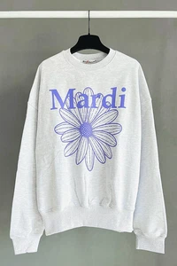 Sudadera Mardi Mercredi Flor Mardi Brezo Púrpura Todas las Tallas Algodón Suéter Gris - Imagen 1 de 4