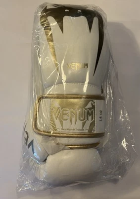 Guantes de Boxeo Venum Giant 3.0 Oro Blanco Cuero Napa 14 OZ Foto 1 de 4