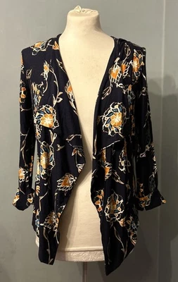 Cárdigan/chaqueta frontal abierto floral azul monzón talla S Foto 1 de 4