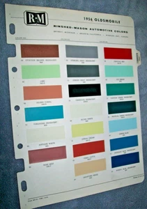 1956 Olds Oldsmobile automotive car Rinshed-Mason paint chips set -VG - Picture 1 of 1