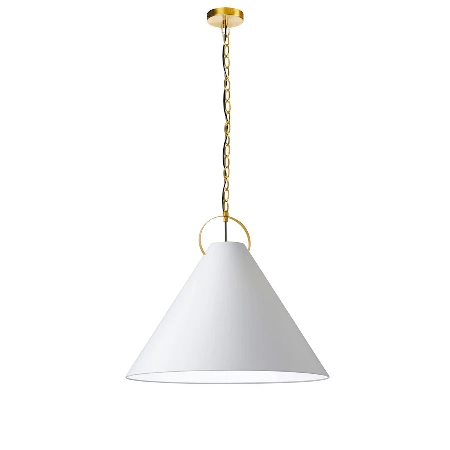 Dainolite Princeton 1 Light 241P Pendant, Brass/White - PCN-241P-AGB-790 Foto 1 de 1