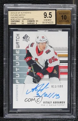 2019 SP Authentic Inscriptions /50 Vitalii Abramov #180 BGS 9.5 Rookie Auto RC - Image 1 of 2