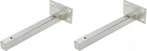 8 Inch Floating Shelf Bracket Stainless Steel Shelving 8 Inch, Silver Tone - Picture 1 of 4