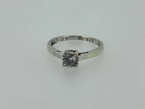 0.25ct Diamond Solitaire 9ct White Gold Engagement Ring - Picture 1 of 6