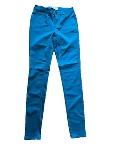 Pieces Turquoise Skinny Jeans Size M/L Mid Rise Bright - Picture 1 of 8