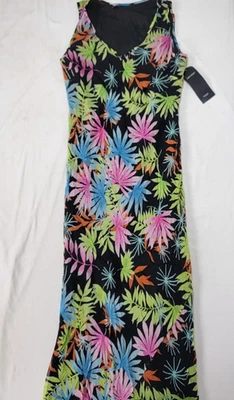 Karen Kane Women's Long Bias Dress Maxi Sleeveless Black Floral Print SILK Small - Image 1 of 4