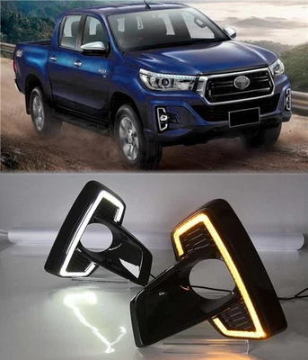 Auto LED DRL For Toyota Hilux Rocco 2018 Daytime Running Light Fog Lamp W/ Turn — 第 1/4 张图片