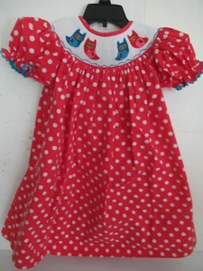 P77 Niñas Talla 2 Mano Calado Helenes Armario Rosa con Lunares Blancos Búhos - Imagen 1 de 8