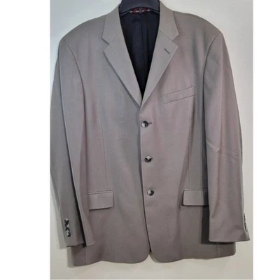 Pierre Cardin Fundamentals Blazer Mens 46L Beige Three Button 100% Wool Lined - Image 1 of 4