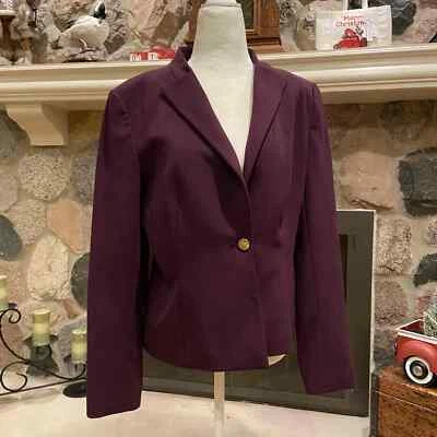 Calvin Klein Mujer Blaxer Púrpura Botón Sencillo Talla 12 Foto 1 de 4