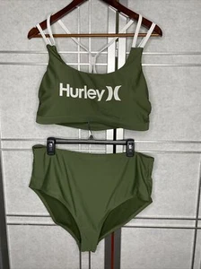 New Hurley women’s bikini Two Piece Olive Plus Size 2X - Picture 1 of 7