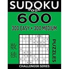 Sudoku Book 600 Puzzles 300 Easy And 300 Medium Sudok   Paperback New Book Su