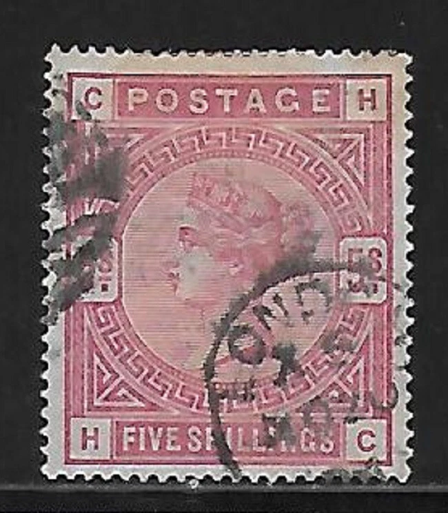 Great Britain: 1884; Scott 108, letter C - H, used, Queen, cat +250$. EBGB029 - Image 1 of 2