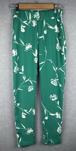 Mamalicious Maternity Pants Teal Floral S Small Elastic Waist Green Trousers - Imagen 1 de 11