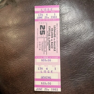 1981 Leonard / Hearns / Cuevas CCTV Unused Boxing Ticket - San Diego - Image 1 of 2