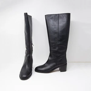 NEU Madewell The Francie Echtleder Blockabsatz hoher Stiefel verlängertes Kalb 8,5 - Bild 1 von 4