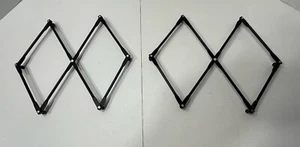 Black Metal Expandable Trivets With 6 Feet For Hot Dishes Lot Of 2 - Picture 1 of 5