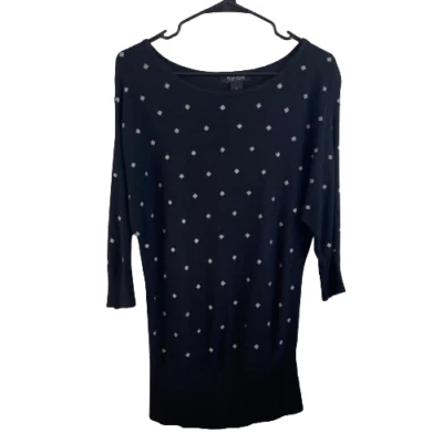 Свитер женский White House Black Market маленький черный серебристый рукав 3/4 - Изображение 1 из 4