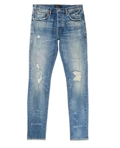 $295 NWT - PURPLE BRAND P001 THRASHER Mid Indigo SKINNY JEANS Size 33 X 32 - Picture 1 of 5